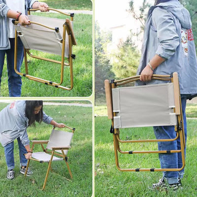 Modern Leisure Camping Chair Convenient Folding Beach Garden Furniture Thick Iron Pipe Stable Load-bearing Made Wood for Fishing