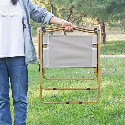 Modern Leisure Camping Chair Convenient Folding Beach Garden Furniture Thick Iron Pipe Stable Load-bearing Made Wood for Fishing