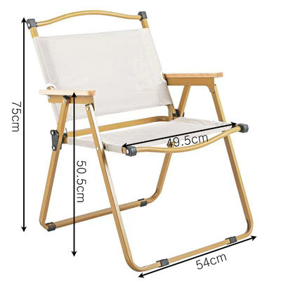Modern Leisure Camping Chair Convenient Folding Beach Garden Furniture Thick Iron Pipe Stable Load-bearing Made Wood for Fishing