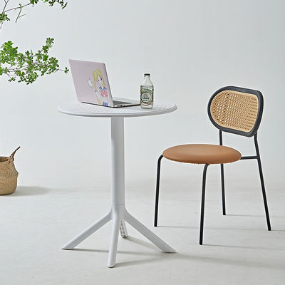 Modern Style Round Wooden Sofa Side Coffee Table Waterproof with Balcony Plastic Rack for Bar & Restaurant Corner