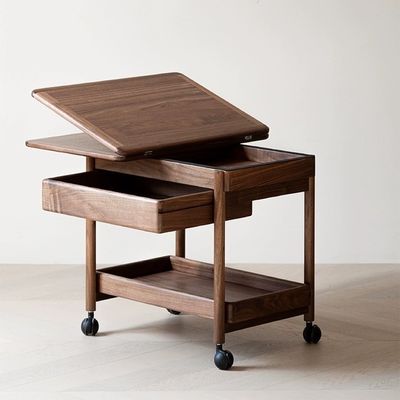 Home Living Room Coffee Table Small Household Solid Wood Sofa Side Storage Cabinet Countertop Foldable Mobile