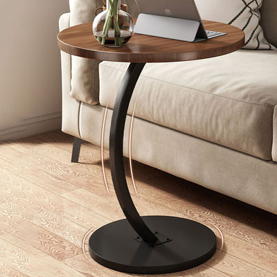 Modern Round Wooden Farmhouse Side Coffee Table Easy to Move and Assemble for Small Spaces for Living Room Bedroom or Office