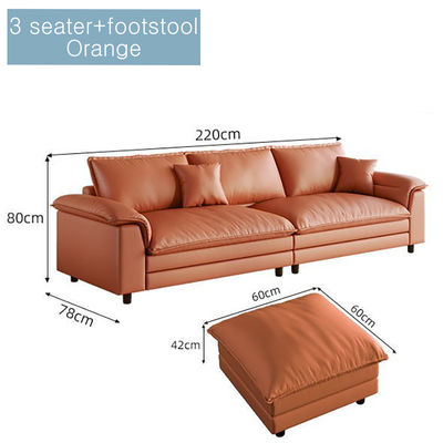 Elephant Ear Sofa Set MIcrofiber Fabric Couch, Lounge in Living Room, Loveseat with Footstool Futon