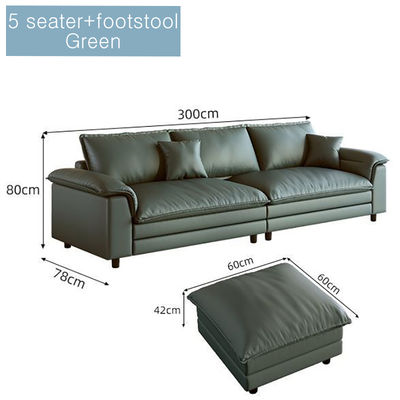 Elephant Ear Sofa Set MIcrofiber Fabric Couch, Lounge in Living Room, Loveseat with Footstool Futon