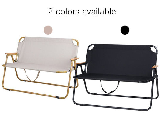 High-End Outdoor Folding Steel Pipe Chair Modern Design for Couples Lounge for Barbecue Beach Park Use-Available in Black Beige