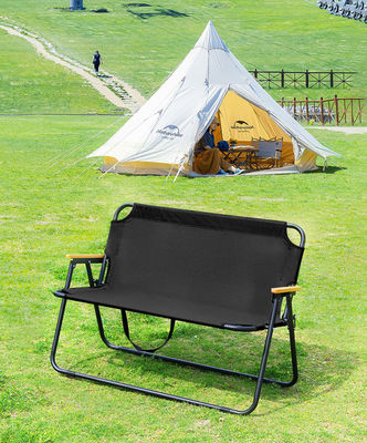 High-End Outdoor Folding Steel Pipe Chair Modern Design for Couples Lounge for Barbecue Beach Park Use-Available in Black Beige