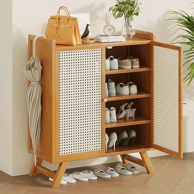 Shoe Cabinet Rack with Door Entrance Against the Wall Fully Enclosed Dustproof Storage Organizer Simple Punch