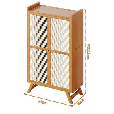 Modern One Stop Entryway Shoe Cabinet with Bamboo Doors Zapatero Living Room Home Furniture Rack