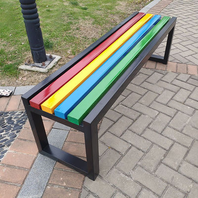 Modern Design Outdoor Garden Patio Park Solid Wood 2-4 Seat Lounge Chair Weatherproof Metal Bench for Beach or Mall Use