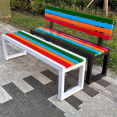 Modern Design Outdoor Garden Patio Park Solid Wood 2-4 Seat Lounge Chair Weatherproof Metal Bench for Beach or Mall Use