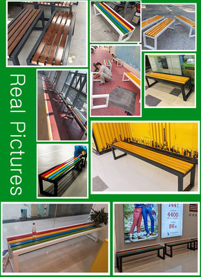 Modern Design Outdoor Garden Patio Park Solid Wood 2-4 Seat Lounge Chair Weatherproof Metal Bench for Beach or Mall Use