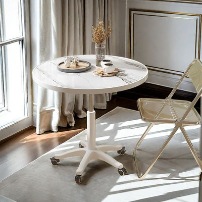 Adjustable Coffee Table Dining , Small Side , Living Room Home Movable Rolling Round Rack