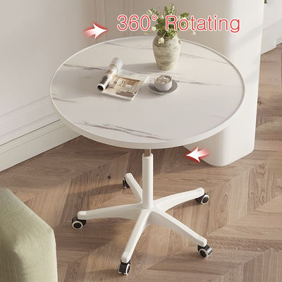 Adjustable Coffee Table Dining , Small Side , Living Room Home Movable Rolling Round Rack