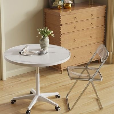 Movable Coffee Side Table Dining , Living Room Bedroom Snack Rack Bedside Mini With Wheels
