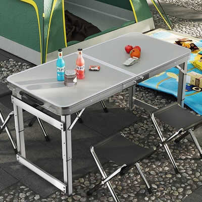 Outdoor Furniture Wood Folding Table with Chairs Small Portable Adjustable Height for Picnic