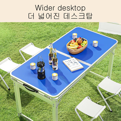 Outdoor Furniture Wood Folding Table with Chairs Small Portable Adjustable Height for Picnic