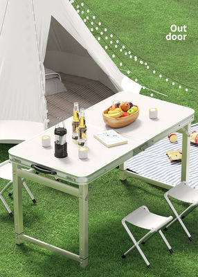 Outdoor Furniture Wood Folding Table with Chairs Small Portable Adjustable Height for Picnic
