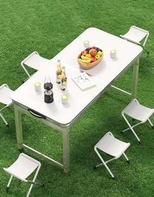 Outdoor Furniture Wood Folding Table with Chairs Small Portable Adjustable Height for Picnic
