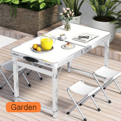 Outdoor Furniture Wood Folding Table with Chairs Small Portable Adjustable Height for Picnic