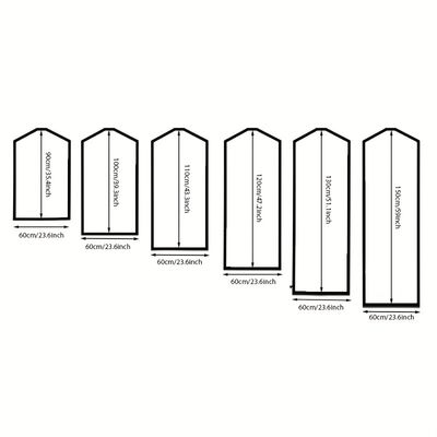 20pcs Plastic Clothes Dust Covers, Hanging Storage Bag, Proof Garment Bags for Home Dry Cleaners