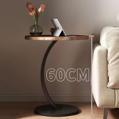 Modern Design Side Table Small Double Decker End with Open Storage Rack Family Round Coffee Table
