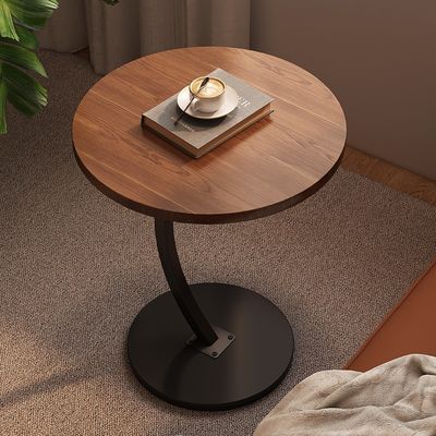 Modern Design Side Table Small Double Decker End with Open Storage Rack Family Round Coffee Table