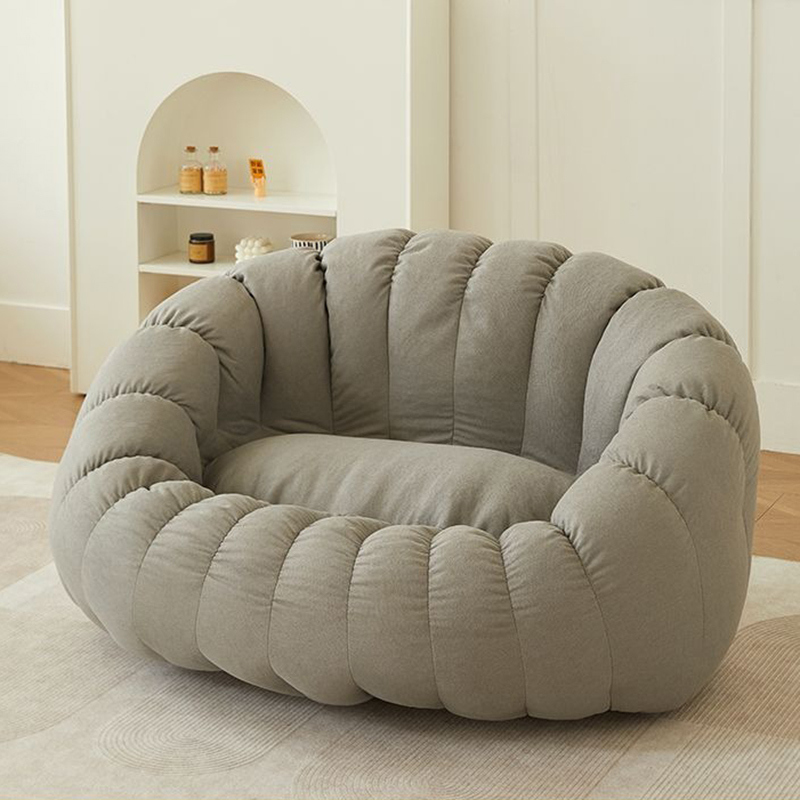 Simple Reading Chair in Living Room Two Seat Bean Bag Lazy Sofa with EPS Filling Material and Pumpkin