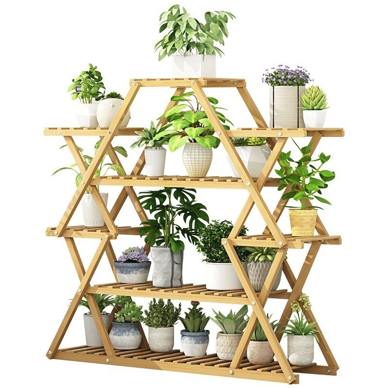 Multi-Layered Plant Storage Rack Organize Flower Pots in Living Room with Large Capacity Stand Shelf and Functional Design