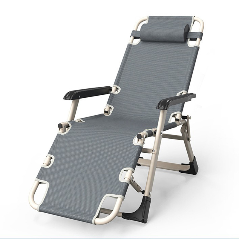 Outdoor Metal Reclining Folding Chair Super Comfortable Hospital Portable Adjustable Hiking Bed