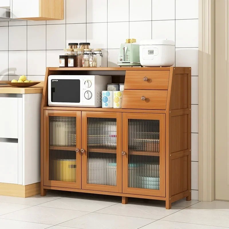 Kitchen Sideboards Cabinet Bakers Rack, Dish Storage , Microwave Oven Stand with Shelves, Standing Utility