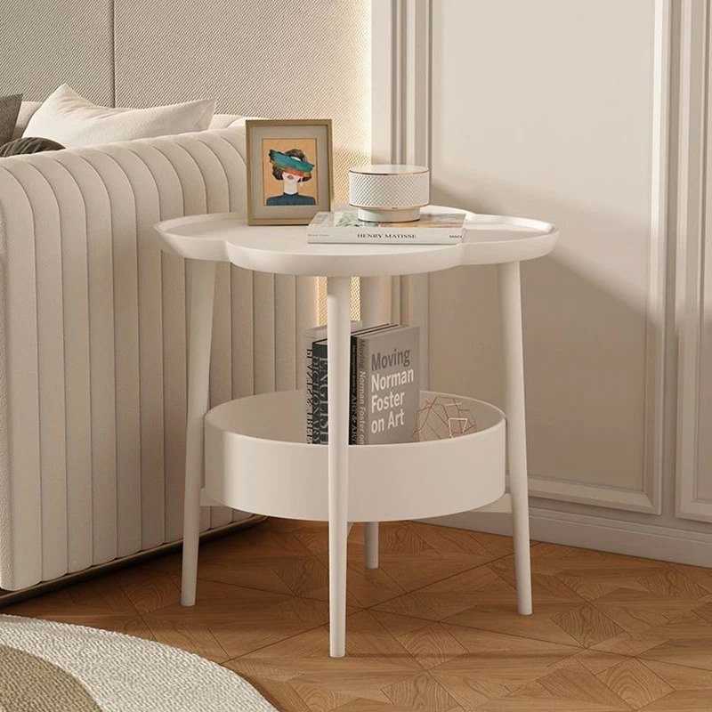 2 Tier Side Table Coffee Organizer Storage Rack Modern Nightstand Bedside