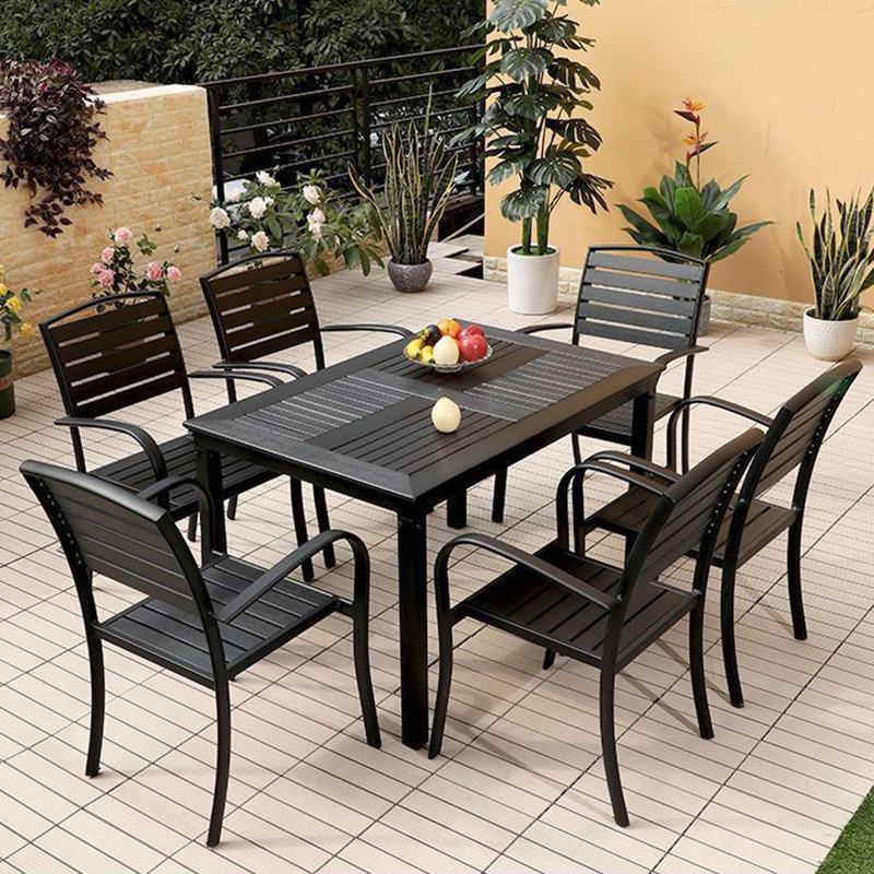 Modern Outdoor Courtyard Table Chairs Combination Corrosion Plastic for Garden Cafe Balcony Park Entry or Home Bar Leisure
