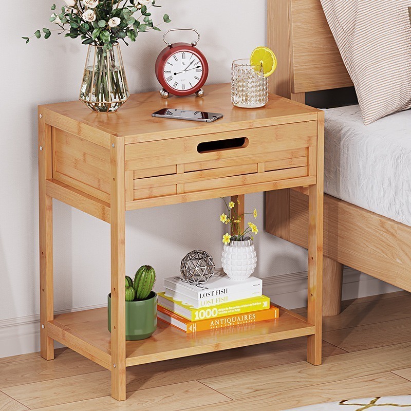 Night Stand with Drawers,Small Bedside Table, Desk Side Storage Shelf,Organizer Rack Cabinet in Bedroom