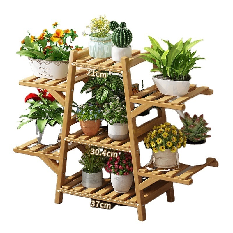 Plants Stand in Door Flower Pot Shelves Multi Tiers Wood Indoor and Outdoor Decoration Estante De Flores