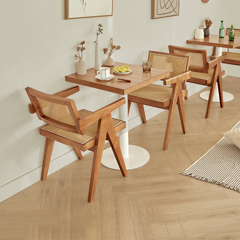 Modern Walnut Wood Grain Coffee Table Exquisite Home Bar Furniture for Leisure or Shop Dessert Optimal for Household Use