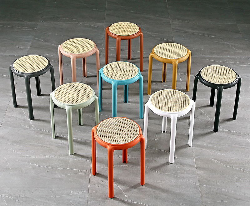 Plastic Stackable Stool, Portable Stools Barstools Multipurpose School Classroom Decoration Furniture for Home