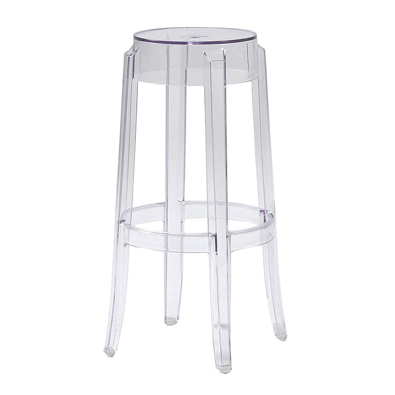 Nordic Transparent Acrylic Designer High Foot Bar Stool Transparent Reception Chair for Laboratory for Home Bar Furniture