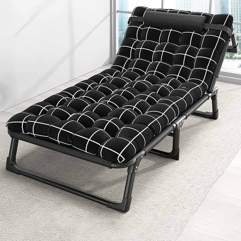 Camping Cot for Sleeping With Mattress, Folding Bed Chaise Louges, Lunch Rest in Office, Portable Reclining Chair Outdoor