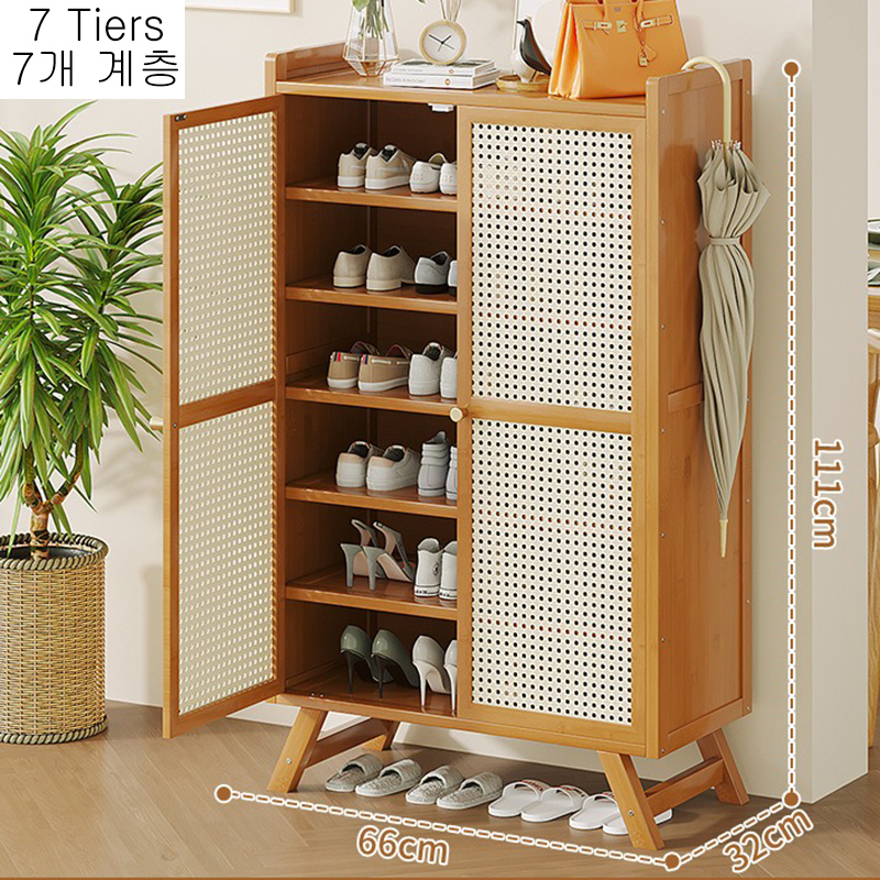 Shoe Cabinet Rack with Door Entrance Against the Wall Fully Enclosed Dustproof Storage Organizer Simple Punch