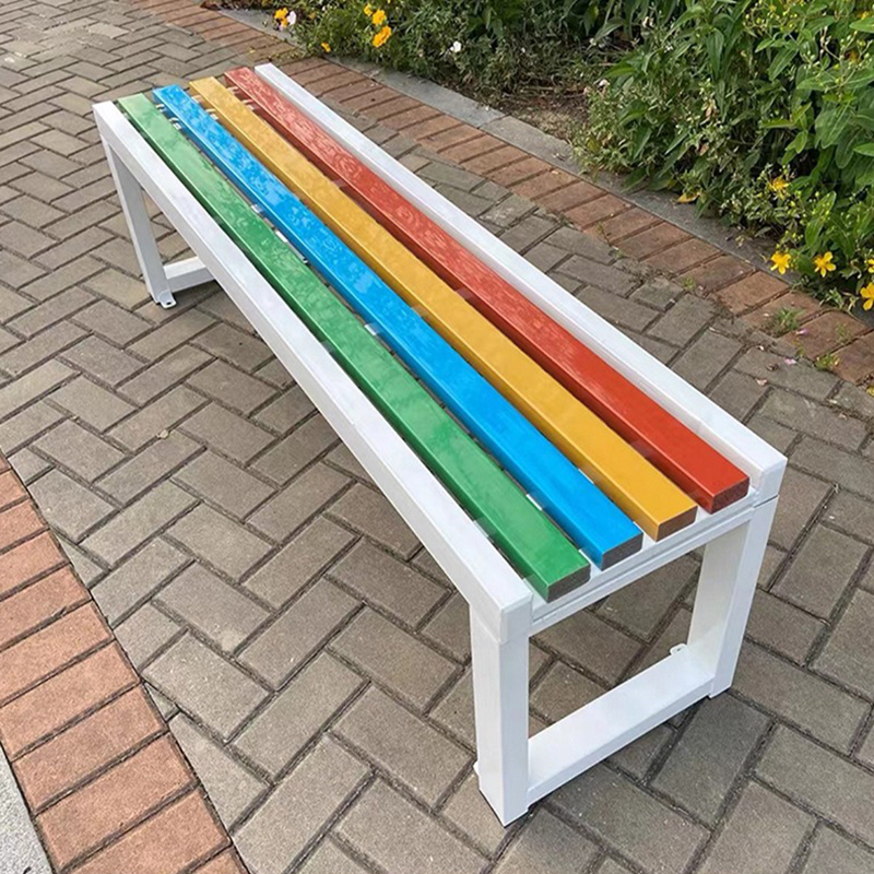 Modern Design Outdoor Garden Patio Park Solid Wood 2-4 Seat Lounge Chair Weatherproof Metal Bench for Beach or Mall Use