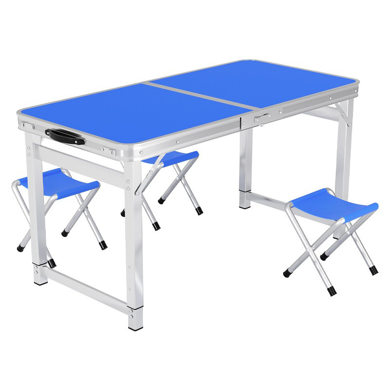Outdoor Furniture Wood Folding Table with Chairs Small Portable Adjustable Height for Picnic